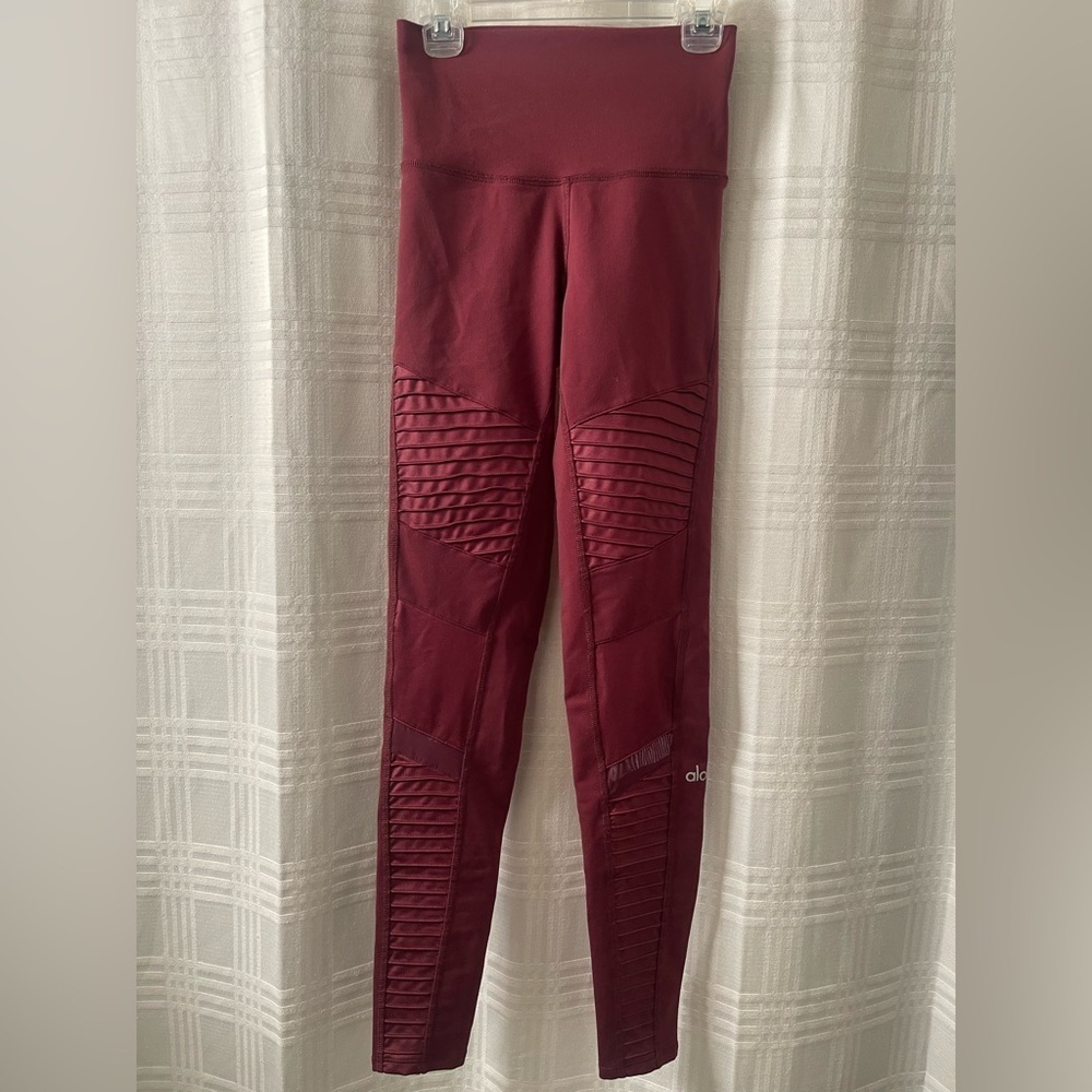 ALO yoga moto legging burgundy XXS yoga leggings workout legging gym leggings